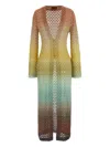 Missoni V-neck Metallic Ombre Knit Long Cardigan In Multi