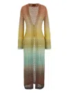 Missoni V-neck Metallic Ombre Knit Long Cardigan In Multicolour