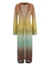 Missoni V-neck Metallic Ombre Knit Long Cardigan In Multicolour