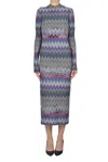 Missoni Woman Midi Dress Pink Size 10 Wool In Multi