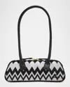Missoni Optical Wave Cotton Bowling Shoulder Bag In Black