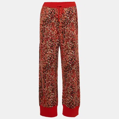 Pre-owned Missoni Orange Speckled Wool Knit Trousers M