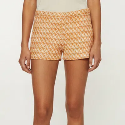 Pre-owned Missoni Orange/white Chevron Knit Regular Shorts M