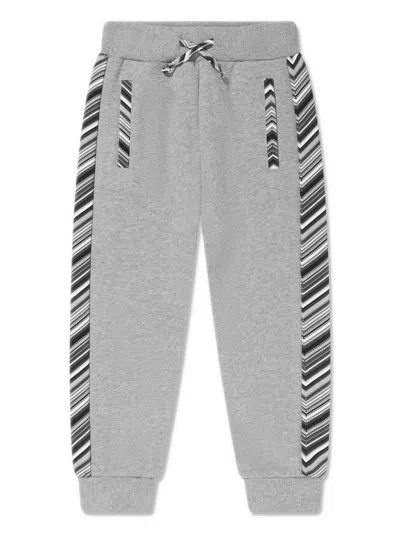 Missoni Kids' Organic-cotton Tracksuit Bottoms In Grey