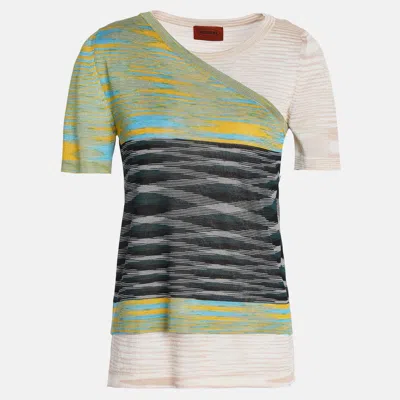 Pre-owned Missoni Other Fibres Short Sleeved Top 48 In Multicolor