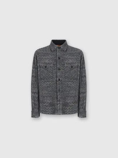 MISSONI OVERSHIRT AUS WOLL-BAUMWOLL-MIX MIT ZICKZACK