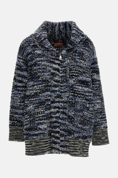 Missoni Oversize Full-zip Cardigan In Gray