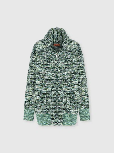 Missoni Oversize-cardigan Mit Reissverschluss Und 3d-struktur In Mehrfarbig