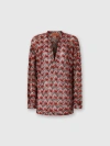 Missoni Oversized Blouse With Mandarin Collar And V-neck In Red