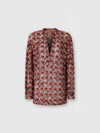 Missoni Oversized Blouse With Mandarin Collar And V-neck In Red