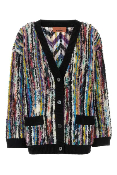 Missoni Long-sleeved Sweater Cardigan In Multicolour
