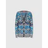 Missoni Buttoned Cardigan Multicolor Blue Tones In Multicoloured