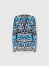 Missoni Buttoned Cardigan Multicolor Blue Tones In Multicoloured
