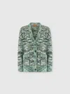 Missoni Oversized Cardigan With Patch Pockets And 3d Construction In Multi