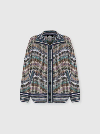 Missoni Oversized Cardigan With Sequin Applications In Brown