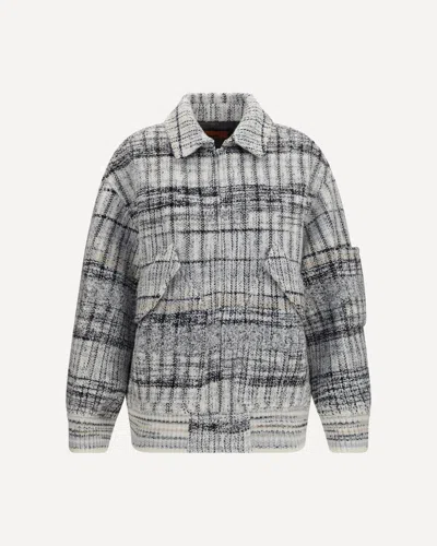 Missoni Oversized Check Wool-blend Bomber Jacket In Multicolour