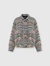 Missoni Oversized Bomber Jacket In Chevron Knit With Sequins In Multi