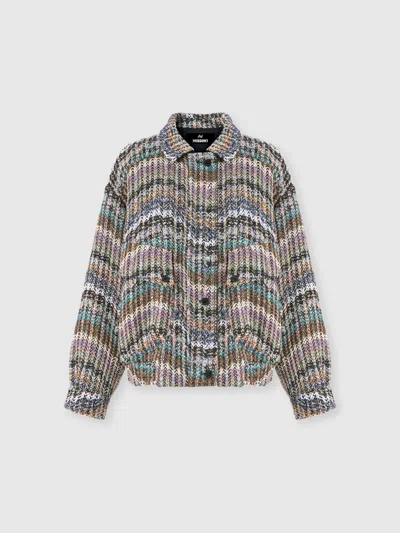 Missoni Oversize-bomber Aus Chevron-strick Mit Pailletten In Multi