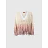 MISSONI MISSONI OVERSIZED DÉGRADÉ CHEVRON SWEATER WITH V-NECK