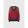 Missoni Oversize-pullover Mit Dégradé-chevron Und V-ausschnitt In Multicoloured