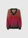 Missoni Oversize-pullover Mit Dégradé-chevron Und V-ausschnitt In Multicoloured