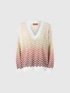 Missoni Oversize-pullover Mit Dégradé-chevron Und V-ausschnitt In Multicoloured