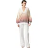 Missoni Oversized Dégradé Chevron Sweater With V-neck In Multicoloured 2