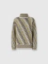 Missoni Oversized High-neck Sweater With Flame Pattern In Multi