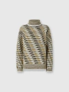 Missoni Oversized High-neck Sweater With Flame Pattern In Multi