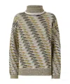 Missoni Oversized High-neck Sweater With Flame Pattern In Multi
