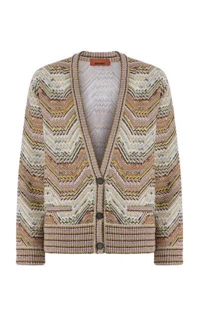 Missoni Oversized Knit Cardigan In Brown