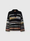 Missoni Oversized Striped Intarsia Sweater In Black