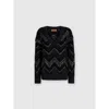 Missoni Zig Zag Sequined Oversized Sweater In Black