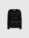 Missoni Zig Zag Sequined Oversized Sweater In Black