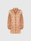 Missoni Oversized Shirt In Printed Cotton And Silk Blend In Multicoloured