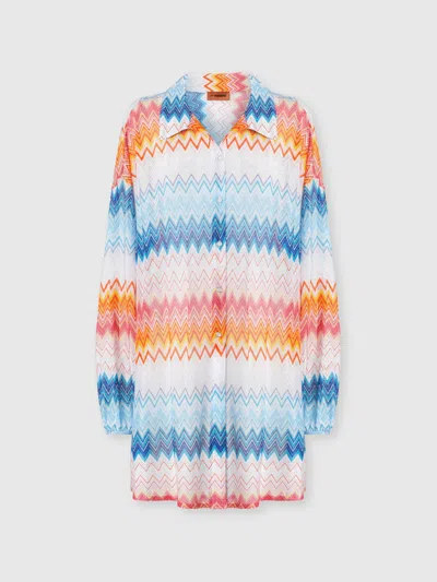 Missoni Oversize-hemd Aus Zick-zack-lamé-viskosemischung In Multicoloured