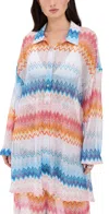 Missoni Oversized Shirt Multicolor Shaded Fuchsia In Multicolor Shaded Fuchsia