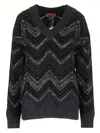 Missoni Zig Zag Sequined Oversized Sweater In Black