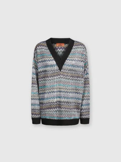 MISSONI OVERSIZE-PULLOVER MIT V-AUSSCHNITT UND PAILLETTEN