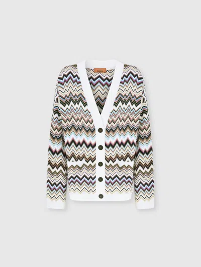 Missoni Oversized Wool And Viscose Zig Zag Cardigan In Multicoloured