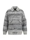 Missoni Oversized Check Wool-blend Bomber Jacket In Gray