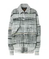 Missoni Oversized Check Wool-blend Bomber Jacket In Green