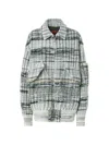 Missoni Oversized Wool-blend Check Bomber Jacket In Gray