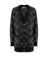 Missoni Maxi Cardigan Base Black/zigzag White In Black