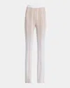 Missoni Ribbed Stretch Flared Trousers With Sequins In White And Beige