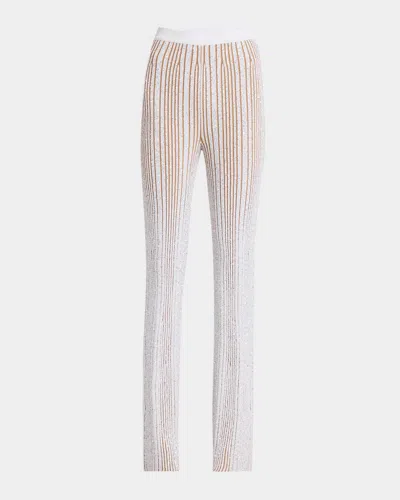 MISSONI PAILLETTE STRIPED RIB FLARE TROUSERS
