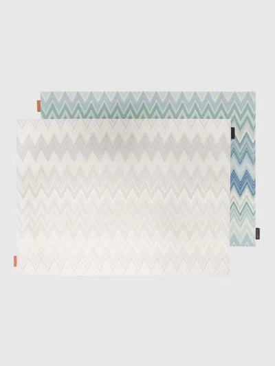 Missoni Pair Of Placemats 35x48 Cm In Green
