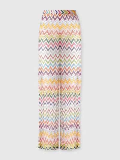 Missoni Palazzo Pants With Elastic Waist In Multi
