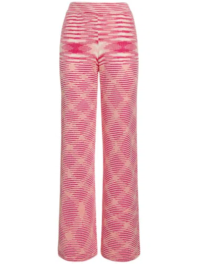 Missoni Palazzo Trousers In Knit With High Waist In Pink