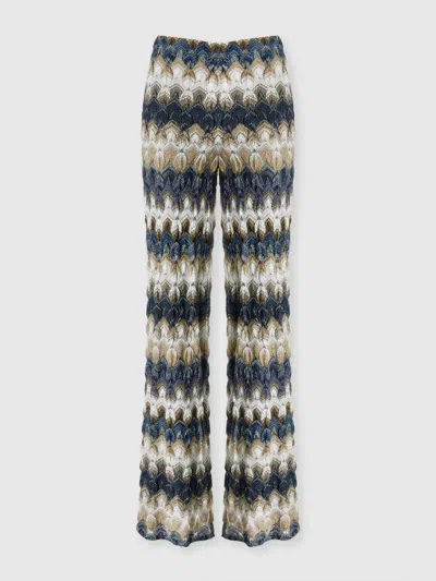 Missoni Palazzo Trousers In Lace In Blue